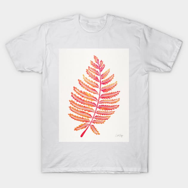 fern leaf pink T-Shirt by CatCoq
